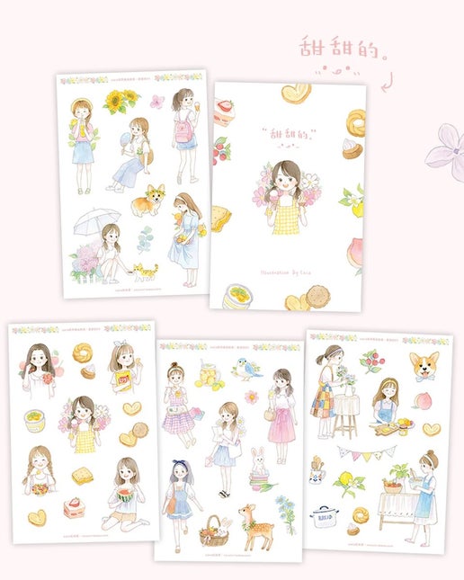 Snack Time Sticker A6 Set of 4