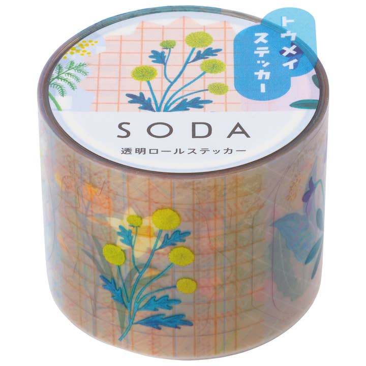 Cinta adhesiva PET de soda con flores silvestres