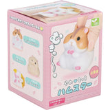 These adorable hamsters are made of soft vinyl (sofubi). Approximately 5.5cm tall.

Lineup (6 Variants):

Munching (Djungarian Hamster)
Murmuring (Golden Hamster)
Sleeping (Golden Hamster)
Sniffing (Pearl White Hamster)
Sniffing (Blue Sapphire Hamster)
Lying Down (Pudding Hamster)