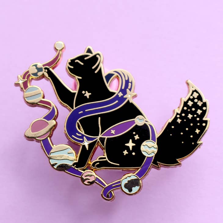 Glitter Punk - Solar Cat Enamel Pin