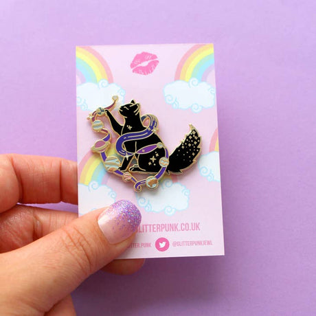 Glitter Punk - Solar Cat Enamel Pin