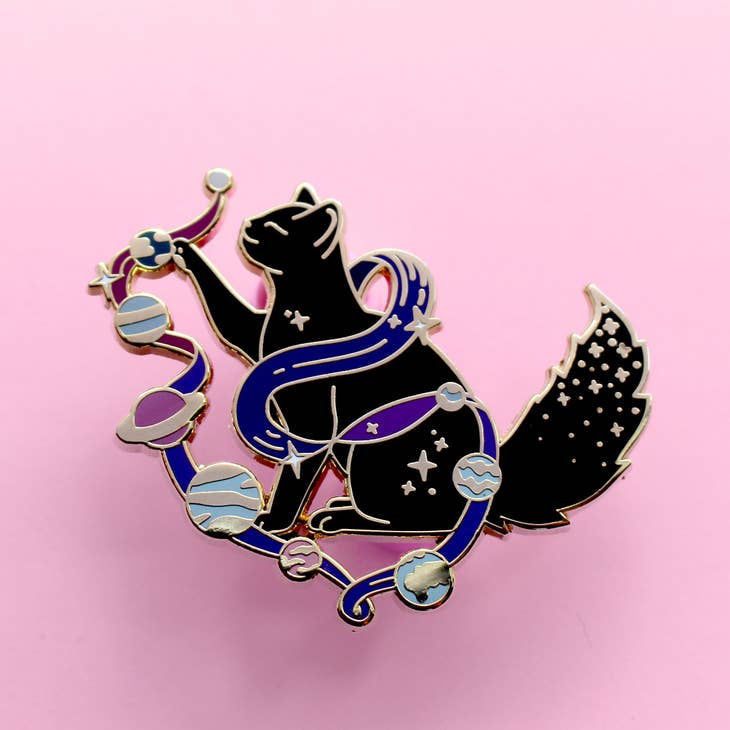 Glitter Punk - Solar Cat Enamel Pin