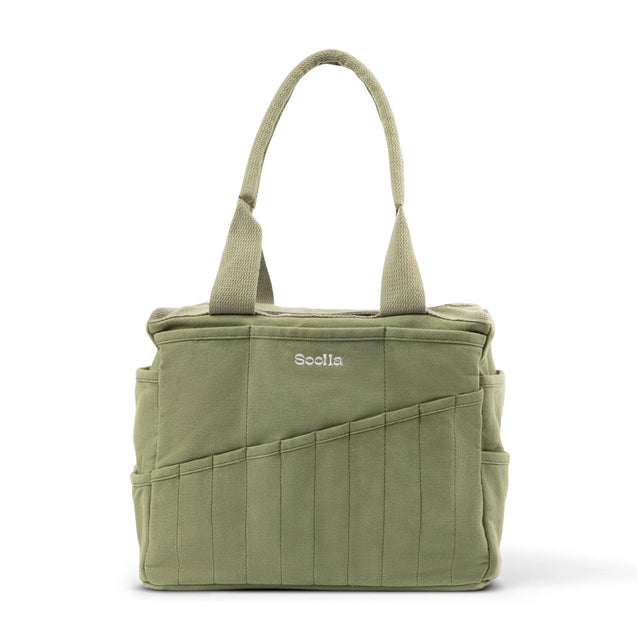 Your art is bold. Your bag should be too. The world's most loved art supply bag, pottery tool bag &amp; knitting project bag – backed by over 10,000 global artists!

✌️ 15 stunning colors ✌️

🌈 Over 30 Pockets Of Varying Sizes

🌈 Slanted Skinny Pockets : For your most-loved tools that beg for your attention (carving tools, knitting needles, crochet hooks

🌈&nbsp;Large Interior Storage + 2 interior pockets: Perfect for carrying glazes, knitting yarn, crochet supplies, and craft supplies

🌈 Phone &amp; Wa