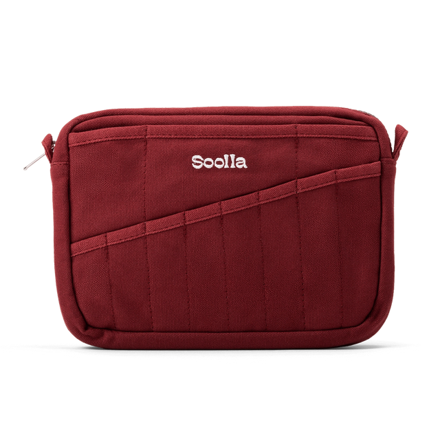 Front layout: 8 slanted pockets + 3 directly behind
Interior: Main compartment fits an A5 notebook; two open compartments on each wall
Back panel: 3 wide exterior pockets + one full-length slip pocket&nbsp;
Quick-drying duck canvas — sturdy, breathable, and machine-washable
Convertible design — hooks for your own strap or a Soolla strap (coming soon)&nbsp;
Structured silhouette — holds its shape even when lightly packed
Full-width YKK zipper — smooth and durable
Compact profile — fits inside larger bags or 