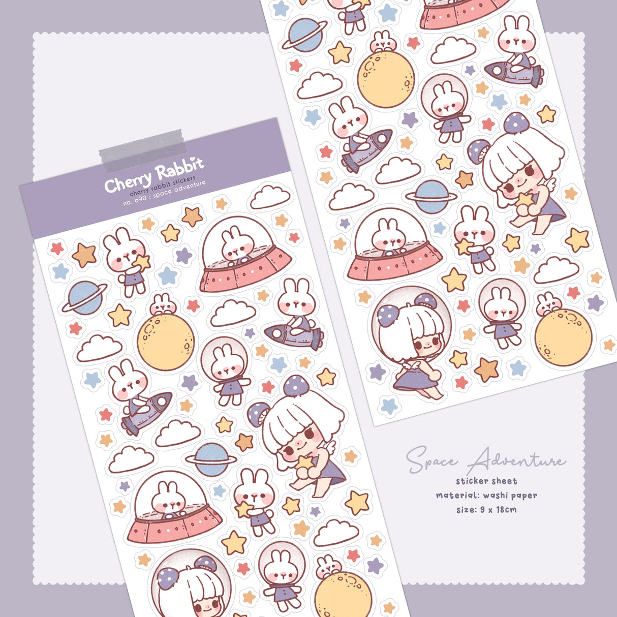 Cherry Rabbit - Space Adventure Sticker