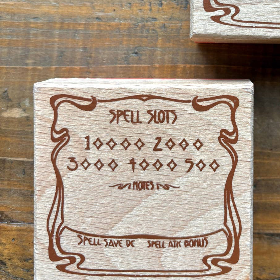 The Creeping Moon - Spell Slot Rubber Stamp For Dnd Half Caster