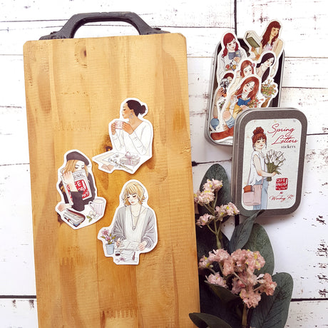 Cafe Analog X Windry Ramadhina Spring Letters stickers in tin