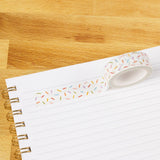 Our washi tape is made for paper lovers, pen pals, and anyone who gets butterflies in the stationery aisle. Perfect for journaling, scrapbooking, decorating envelopes, or adding a personal touch to planners and calendars. It's gentle on paper, easy to tear by hand, and removable without leaving residue, so you can rearrange, redo, and re-stick as needed.

Design Features:&nbsp;

Each roll measures 15mm wide on a 10m roll
Full color repeating pattern
Washi tape dispenser packaging
Printed on semi-translucent