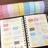 Label stickers with Stamp Marche original designs.&nbsp;These are stickers originally for price tag applicators,now featuring a gingham check pattern!&nbsp;They can also be used to seal letters and envelopes, or as decorative materials for your planner. Fold them in half to use as index stickers or write or stamp them. Each pack contains 1,000 stickers with the same design, making them ideal for daily use or sharing.

Product Size: Approx. 55 x 21.6 mm in diameter.
Sticker Size (Single Piece): Approx. 12.0 