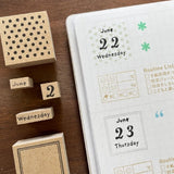 Stamp Marche Planner Wooden Stamp Set - Weekdays

Add a touch of charm and structure to your planning with this weekday wooden stamp set. Perfect for journals, planners, calendars, and creative projects, these stamps make it easy to mark days of the week with a neat, consistent look. Whether you're organizing schedules, creating weekly spreads, or decorating your planner, this set adds both function and personality to your routine.

Made in Japan with high‑quality wood and rubber, it delivers crisp impressi