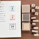 Stamp Marche Planner Wooden Stamp Set - Weekdays

Add a touch of charm and structure to your planning with this weekday wooden stamp set. Perfect for journals, planners, calendars, and creative projects, these stamps make it easy to mark days of the week with a neat, consistent look. Whether you're organizing schedules, creating weekly spreads, or decorating your planner, this set adds both function and personality to your routine.

Made in Japan with high‑quality wood and rubber, it delivers crisp impressi