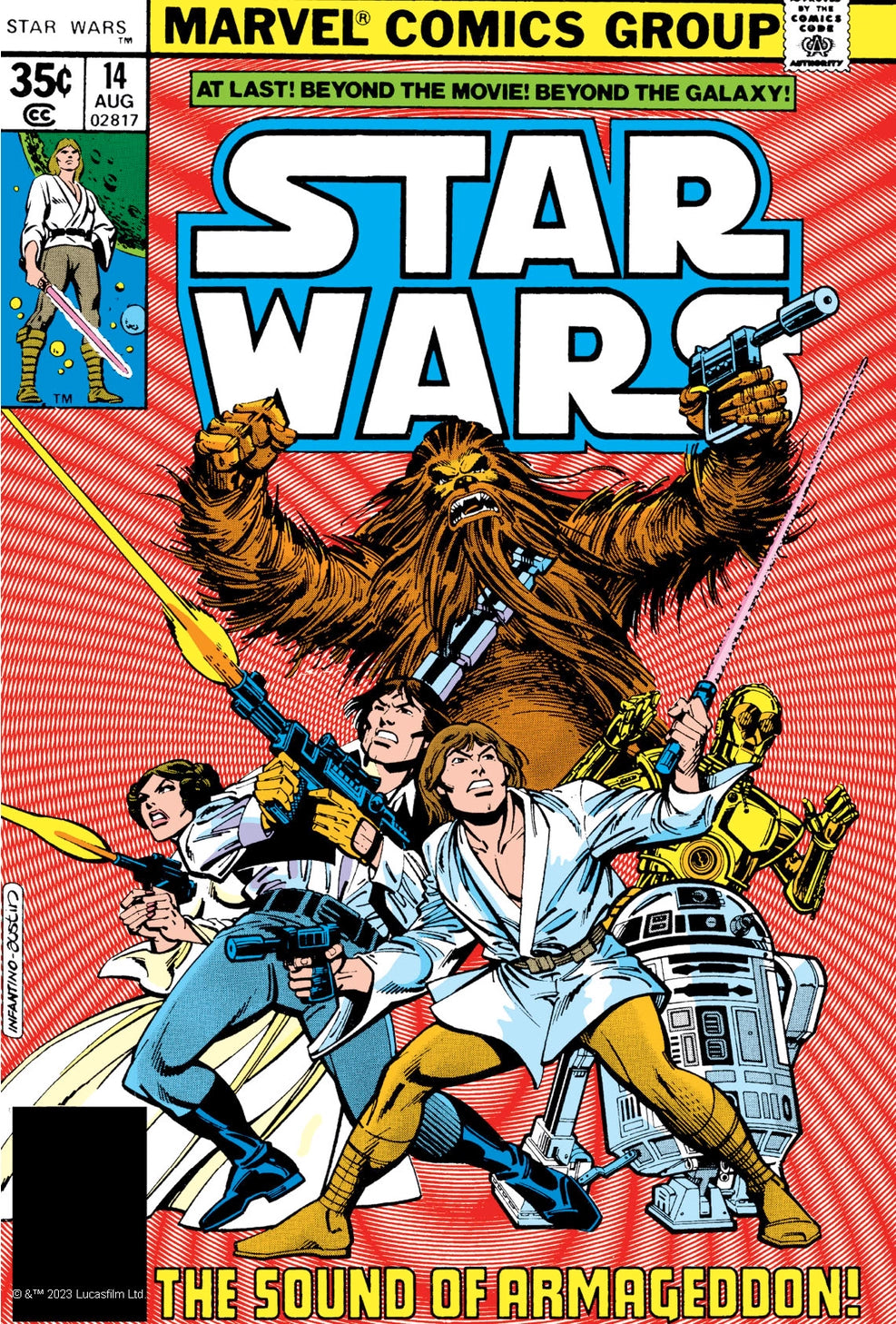 From the early adaptation of Star Wars: A New Hope in the 1970s through comics of the 1980s, 1990s, and 2000s, to the thrilling new adventures and characters of today, this box set of 100 collectible postcards showcases the best comic book covers to celebrate a galaxy far, far away . . .

 The Star Wars comic series has been one of the most popular comics since its first issue debuted in 1977. Beloved by fans for its supplemental storytelling and galaxy-building, the series has introduced numerous character