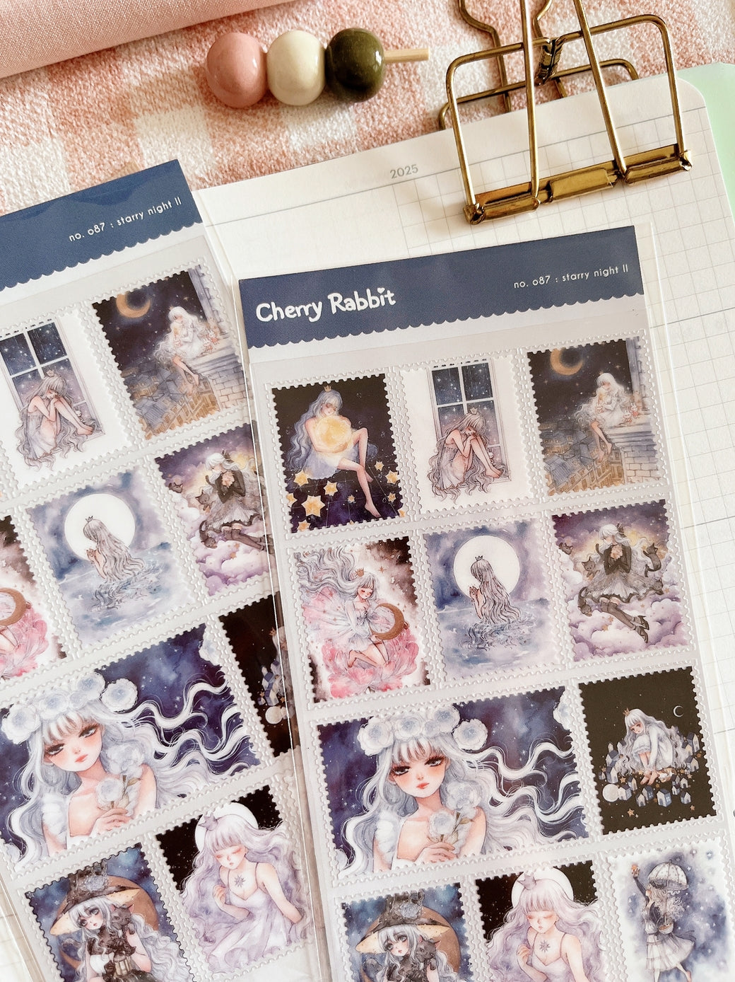 Cherry Rabbit - Starry Night II Sticker Sheet