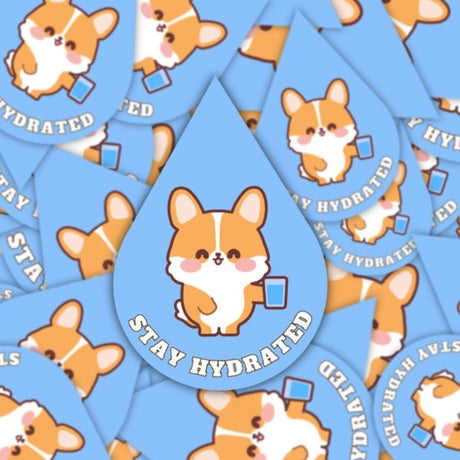 Stay Hydrated Corgi Vinyl Sticker