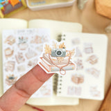 Hoja de pegatinas con vibraciones de libros