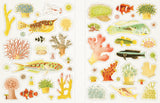 Welcome to Aquatopia where tropical marine plants and coral flourish, lost treasures twinkle on the ocean floor, and sea animals and mermaids reign supreme. Invite magic and whimsy into your life with this rich adult sticker book, filled with curated images from times of yore, the natural world, and the realms beyond.

This sticker book contains more than 1,000 stickers with beautiful vintage images. More than 65 sheets of wood-free matte stickers, excellent for coloring, scrapbooking, decorating letters, a
