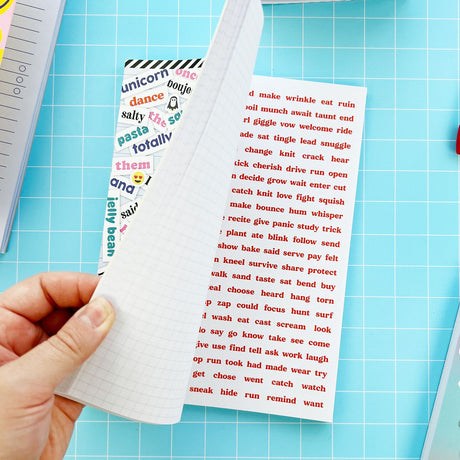 Stay on-trend with your poetry! This Sticker Poetry Book features over 4,000 stickers with all the most current and popular words, from hangry to boba letting you craft super fun, modern poetry. Whether you're feeling salty or channeling your inner mermaid, these trendy words will keep your creations fresh, colorful, and fun!