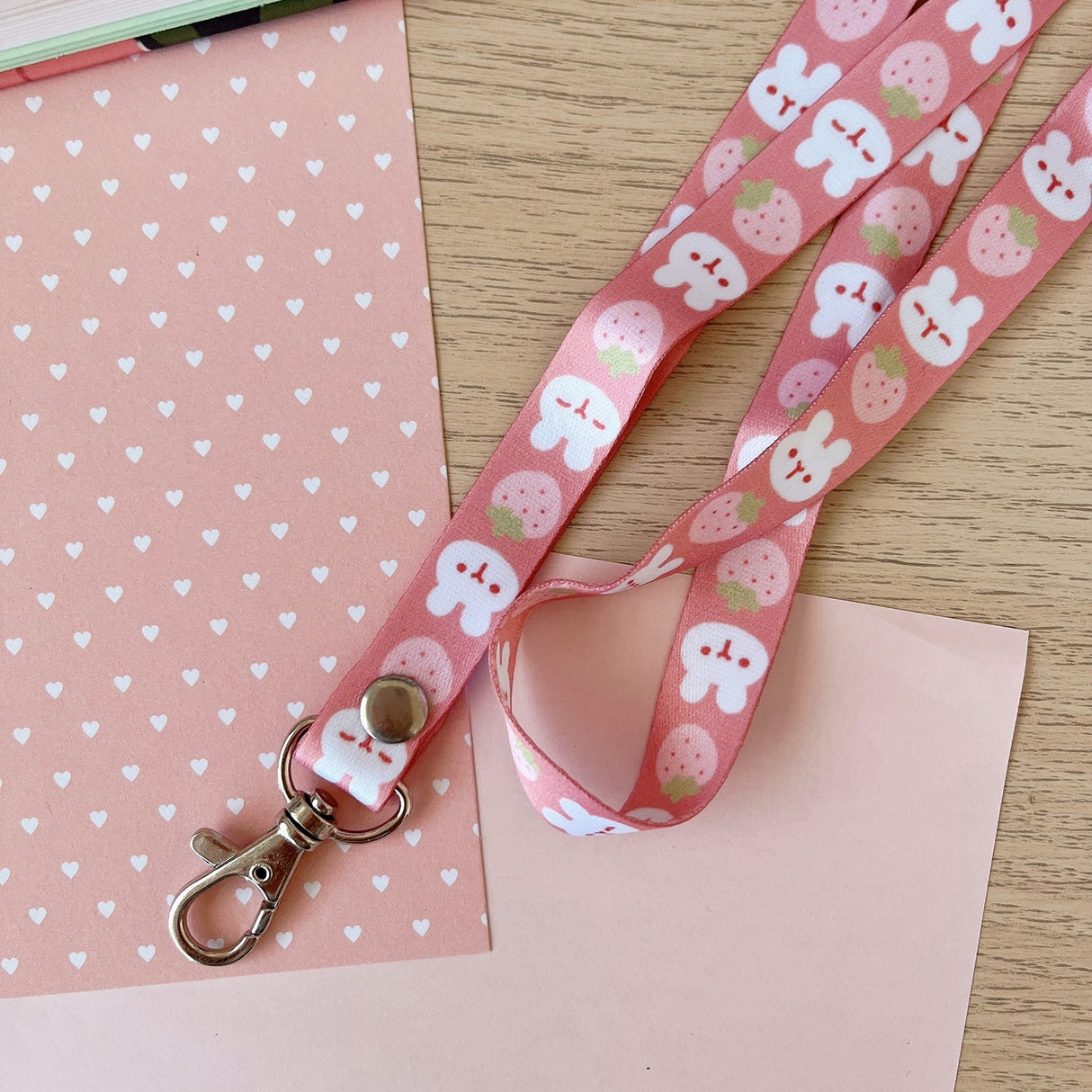 Cherry Rabbit - Strawberry Rabbit Lanyard