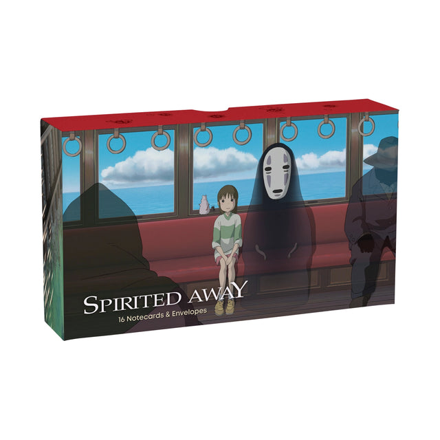 Connect with loved ones near and far with these notecards featuring film stills from Spirited Away, Studio Ghibli's award-winning film about a young girl's journey through the spirit realm.


Includes 16 folded cards with full-color artwork (8 designs, repeating twice) and 16 envelopes in a lovely gift box with a pull-off lid.

Pair this boxed set with other themed merchandise, including Spirited Away Journal, Spirited Away Sketchbook, Studio Ghibli 100 Collectible Postcards volumes 1 and 2, and more, to cr
