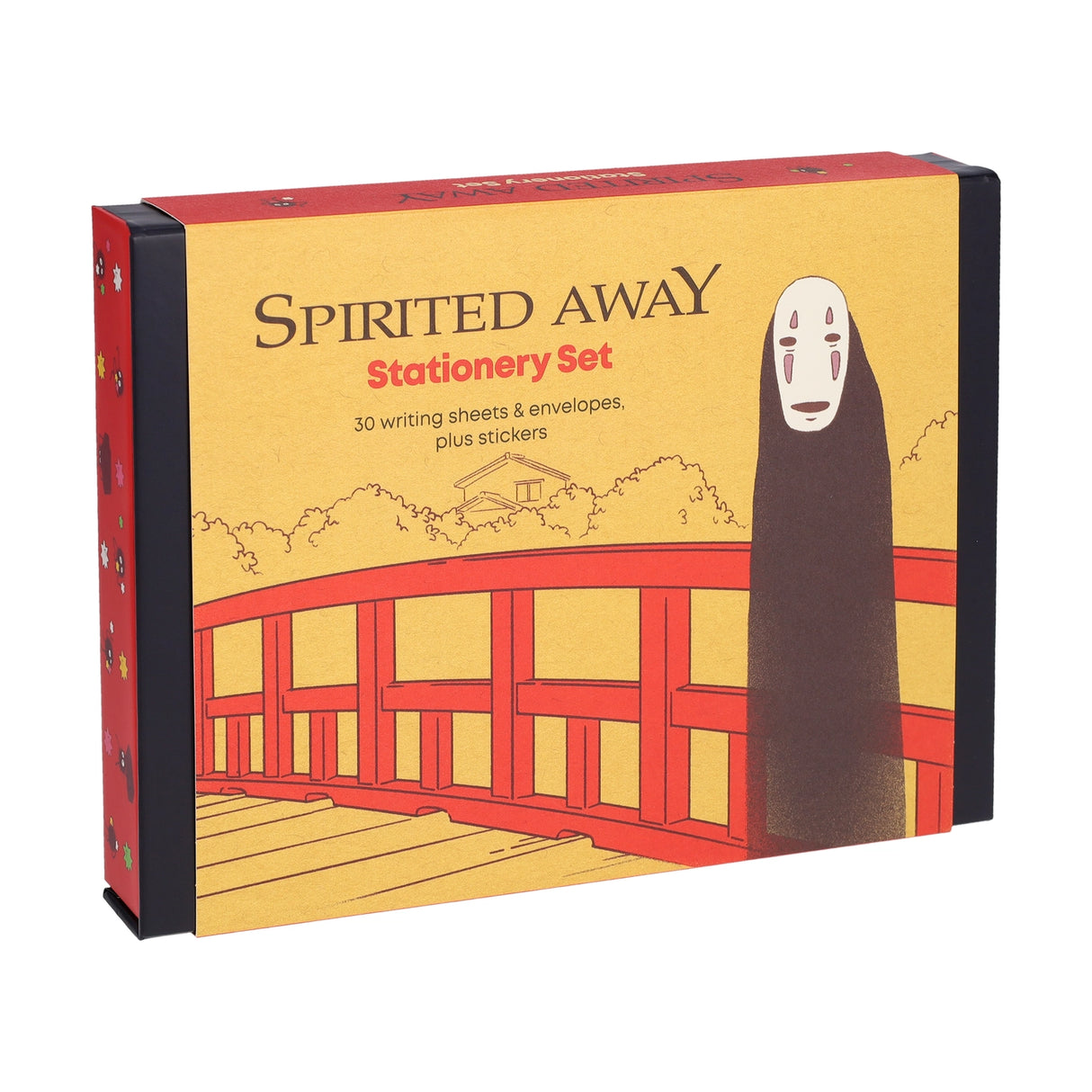 Add a touch of magic and whimsy to your correspondence with this stationery set featuring beloved characters from Spirited Away, Studio Ghibli’s award-winning film about a young girl’s journey through the spirit realm.

This set includes 30 letter-writing sheets (6 unique designs) featuring iconic characters and scenes from the film, 30 coordinating envelopes, plus 70 stickers.