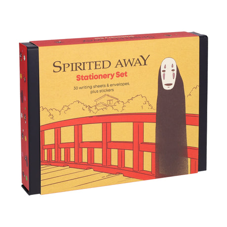 Add a touch of magic and whimsy to your correspondence with this stationery set featuring beloved characters from Spirited Away, Studio Ghibli’s award-winning film about a young girl’s journey through the spirit realm.

This set includes 30 letter-writing sheets (6 unique designs) featuring iconic characters and scenes from the film, 30 coordinating envelopes, plus 70 stickers.