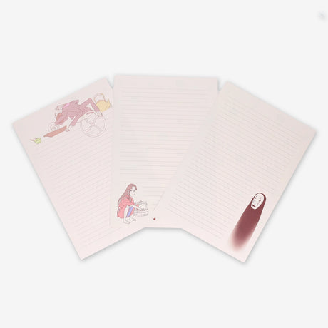 Add a touch of magic and whimsy to your correspondence with this stationery set featuring beloved characters from Spirited Away, Studio Ghibli’s award-winning film about a young girl’s journey through the spirit realm.

This set includes 30 letter-writing sheets (6 unique designs) featuring iconic characters and scenes from the film, 30 coordinating envelopes, plus 70 stickers.