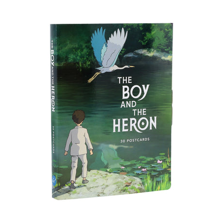 Embark on an exhilarating journey into Studio Ghibli’s award-winning fantasy adventure The Boy and the Heron, joining young Mahito and a mischievous grey heron as they venture into a world where death comes to an end and life finds a new beginning.

This collection of postcards, beautifully designed to keep or send, features 30 final frames from the film—all hand-drawn and gorgeously detailed—and celebrates director Hayao Miyazaki’s epic masterpiece.

Pair it with other themed merchandise, including The Boy