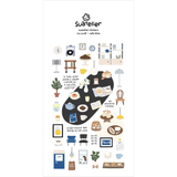 Bring the calm, cozy charm of a quiet café into your journal or planner with the Cafe Blue sticker sheet from Suatelier. Featuring soft blue tones and whimsical illustrations, this sheet captures the peaceful mood of slow mornings, warm drinks, and gentle everyday moments. Known for their soft colors and playful aesthetic, Suatelier stickers add an instant dose of warmth and whimsy wherever you place them.

Package measures approx. 8" x 3.5"
Includes 1 sticker sheet