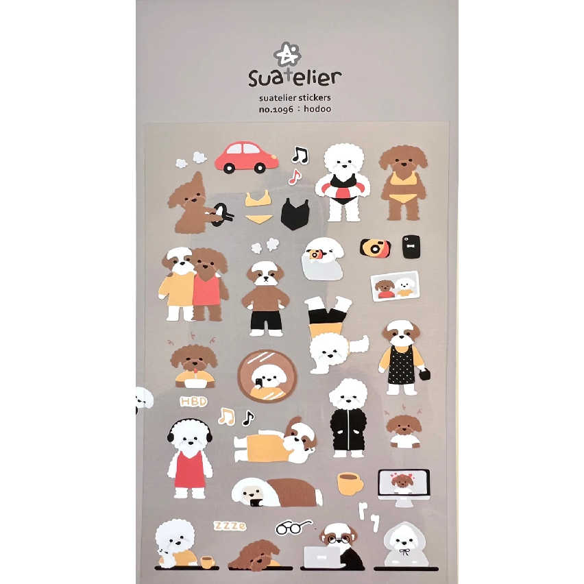 Meet Hodoo, the adorable pup ready to brighten your journal, planner, or happy mail. This Suatelier sticker sheet features playful puppy‑life illustrations that bring charm, warmth, and a touch of whimsy to any creative project.

• This package includes 1&nbsp;sheet of sticker
• Package measures approx. 8" x 3.5"