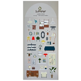 A charming Mid-Century Modern sticker sheet featuring retro furniture, lighting, and decor in warm, earthy tones. Perfect for adding a stylish vintage touch to journals, laptops, and planners.




• This package includes 1&nbsp;sheet of sticker
• Package measures approx. 8" x 3.5"