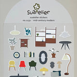 A charming Mid-Century Modern sticker sheet featuring retro furniture, lighting, and decor in warm, earthy tones. Perfect for adding a stylish vintage touch to journals, laptops, and planners.




• This package includes 1&nbsp;sheet of sticker
• Package measures approx. 8" x 3.5"