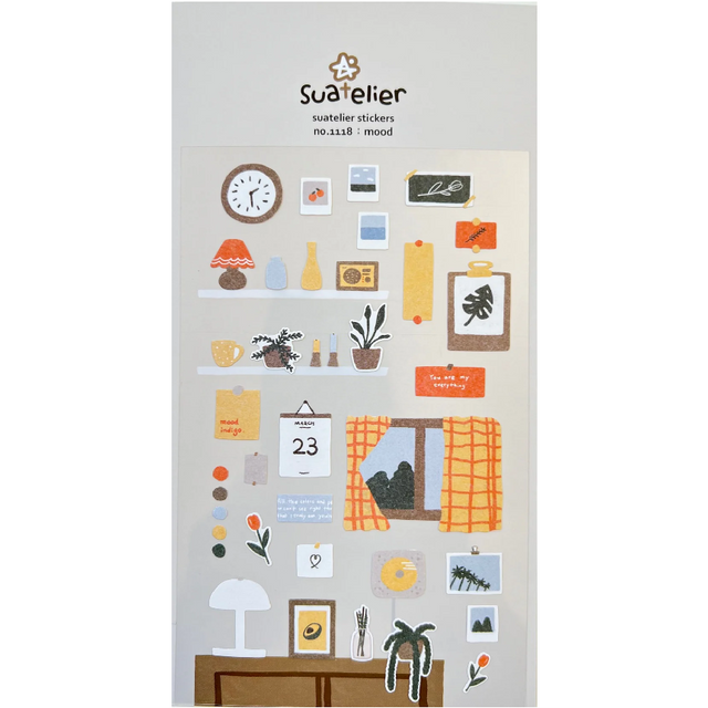 Bring a touch of charm and personality to your planners, journals, and creative projects with the Suatelier “Mood” Sticker Sheet. Known for their soft colors and playful aesthetic, Suatelier stickers add an instant dose of warmth and whimsy wherever you place them.

This sheet features a curated mix of cozy, expressive icons—perfect for capturing everyday feelings, decorating your diary, or adding a sweet accent to letters and gifts. Their matte finish and gentle tones make them easy to pair with any statio