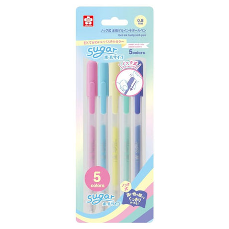 A gel ink ballpoint pen with a fluffy and bright pastel color. It can be drawn on a wide range of colors. The thick ball diameter of 0.8mm makes it easy for children to handle, and the text and illustrations are easy to see clearly. The sweet and cute colors are perfect for writing letters, notebooks, profile books, etc.!&nbsp;

0.8mm&nbsp;
5 pens included
Retractable&nbsp;