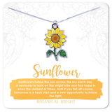 Sunflower Charm Necklace Silver Plated
