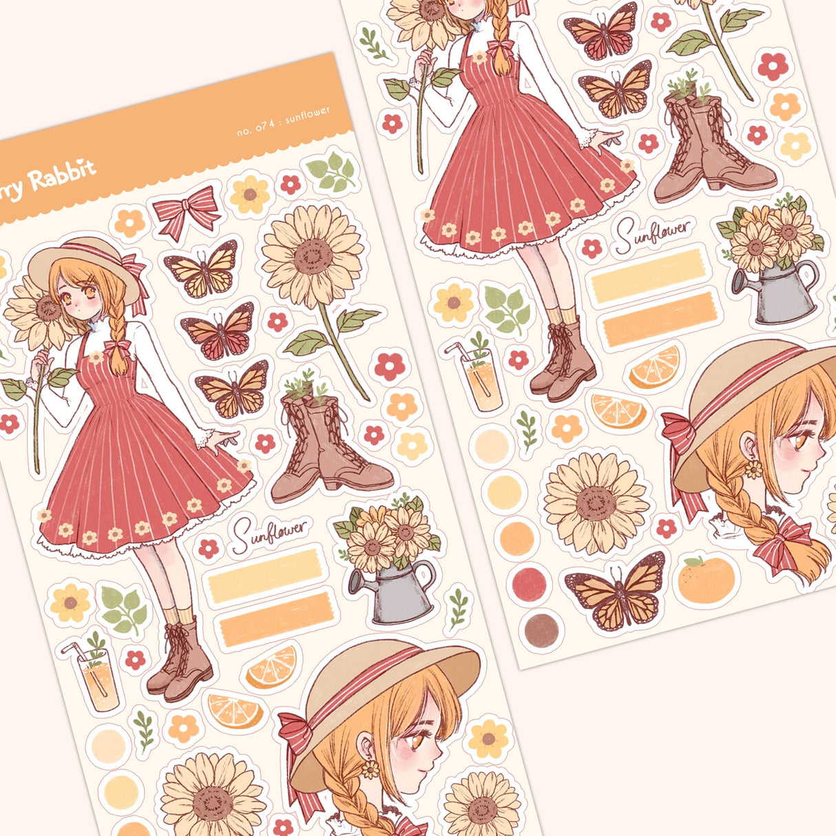Cherry Rabbit - Sunflower Sticker Sheet