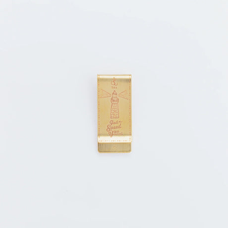 A brass money clip, handcrafted one by one with care.

Not only for holding bills—it’s also useful for keeping documents together with a notebook or planner.

Engraved with the message “God Speed You” and a lighthouse motif, wishing safe travels ahead.

Size: Approx. W2.3 x H5.3cm

As you use it, the brass will develop a natural patina over time—enjoy the changing character that comes with age.

Color: The color you see on your screen may differ from the actual product.

Brass Products

Due to the nature of