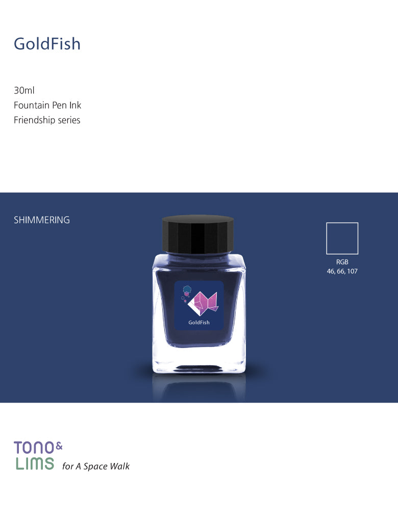 Tono &amp; Lims Friendship Line Fountain Pen Ink Collection where every ink in the Friendship Line embodies the power of friendship through beautifully crafted colors that flow effortlessly on the page. Add a personal touch to your work with a variety of hues that are as diverse and special as the friendships we cherish.

30ml

Shimmering