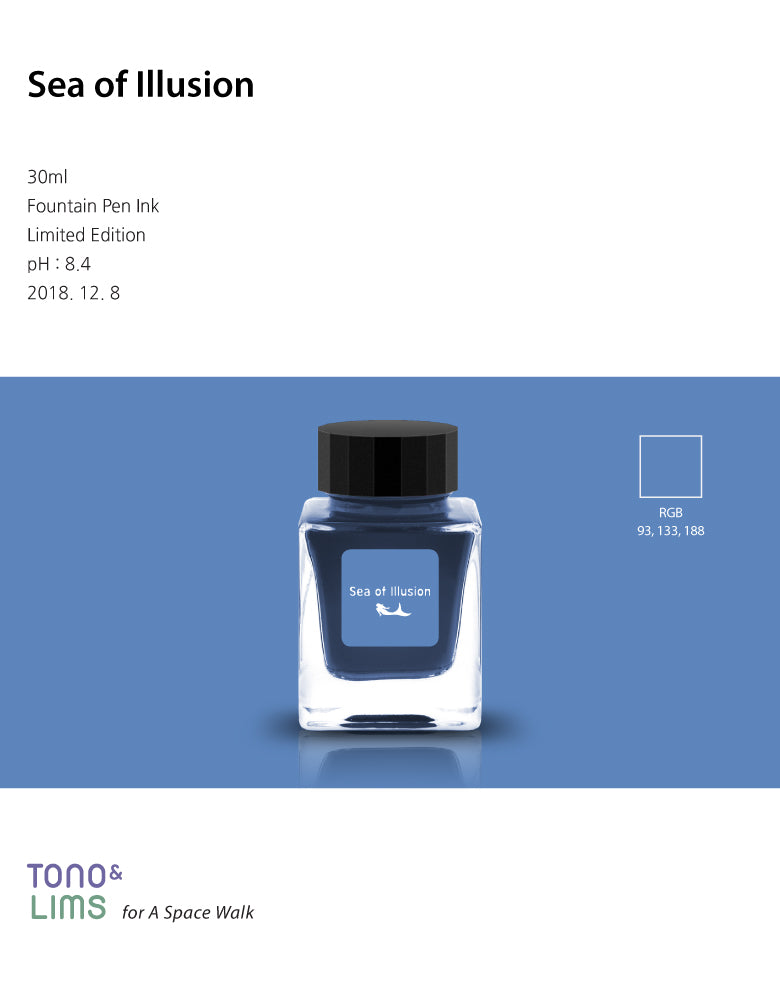 Sea of Illusion is part of the Remastered Limited Edition collection, designed to enhance the original shades of the inks with new and improved formulas. The Remastered Limited Edition collection brings out a great sense of depth to the colors of the inks while still keeping its original appeal, resulting in a more evolved performance.

30ml
