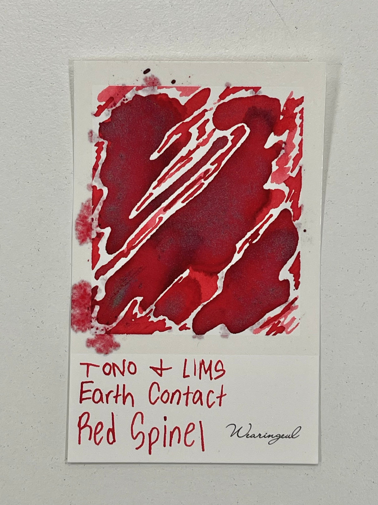 Ink swatch of TONO and LIMS Earth Contact Red Spinel