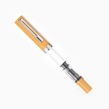 TWSBI ECO Bahama Yellow fountain pen with clear barrel and yellow cap, shown capped.