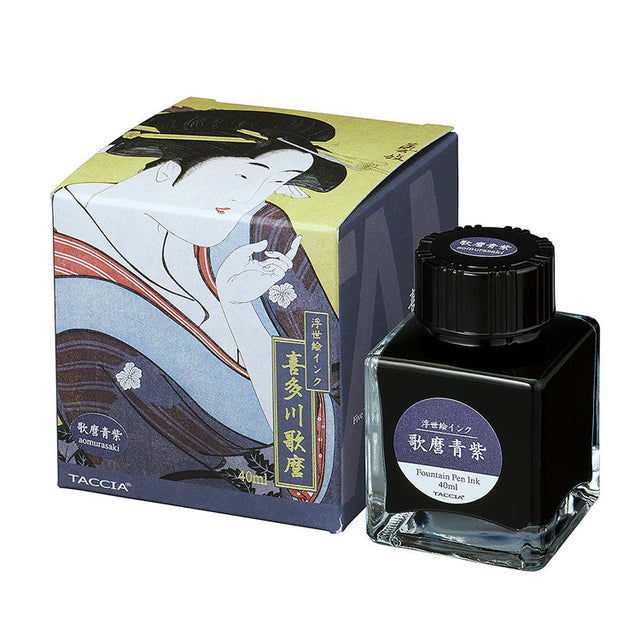 Our product Ukiyo-e ink reproduce these colors and will expand your enjoyment of drawing with fountain pens. The 4 colors each are released as Hokusai, Sharaku, Hiroshige and Utamaro collection.
All inks are made of safe raw materials and all colors were supervised by the color consultant in Japan. These ink collections were also produced by the stationery expert and manufactured by our factory.