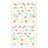 This sticker has a translucent and matte texture that blends in with the notebook.
It can be separated with perforations and carried as much as necessary.
The design features animals such as rabbits, sheep, and bears chatting about their plans and notes.


1 Sheet included
165× 90mm
Transparent seal