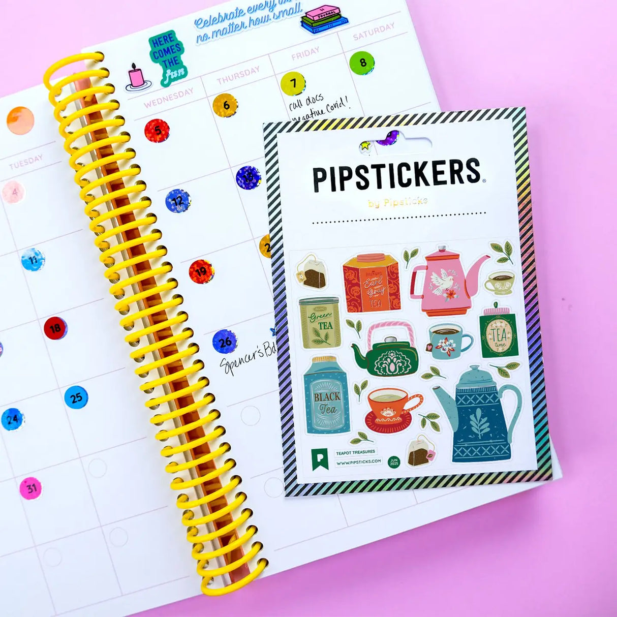 PipStickers are the PERFECT gift for the sticker lover in your life - even if it's you! These unique PVC designs with silver foil accents come on a clear backing and cannot be found anywhere else.

Includes one 4" x 4" sheet of Teapot Treasures PipStickers and includes the Pipsticks manifesto.