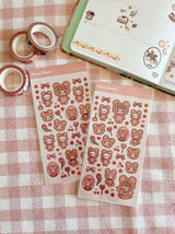 Cherry Rabbit - Teddy Bear Sticker Sheet
