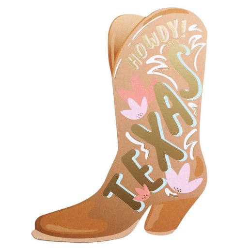 Texas Boot Die Cut Greeting Card