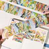 Turn your journal pages into a moving art gallery with the Spring Canvas tape. True to its name, this wide tape features exquisite, hand-painted watercolor artwork that captures the fluid beauty of nature in bloom.