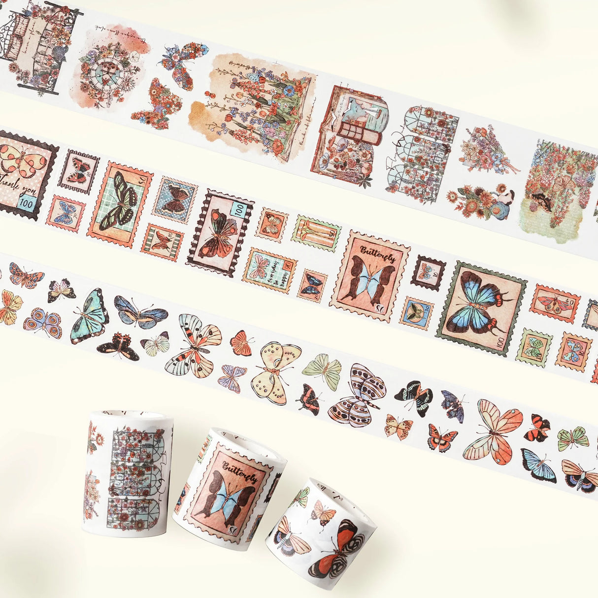 Love butterflies? Obsessed with vintage stamps? This one’s for you. Our Stamped Wings Washi Tape Sticker Set brings together dreamy butterflies, delicate florals, and charming postal vibes — all wrapped up in a washi tape that peels off like stickers! Perfect for decorating letters, journals, planners, or anything else that could use a flutter of whimsy and a sprinkle of nostalgia.