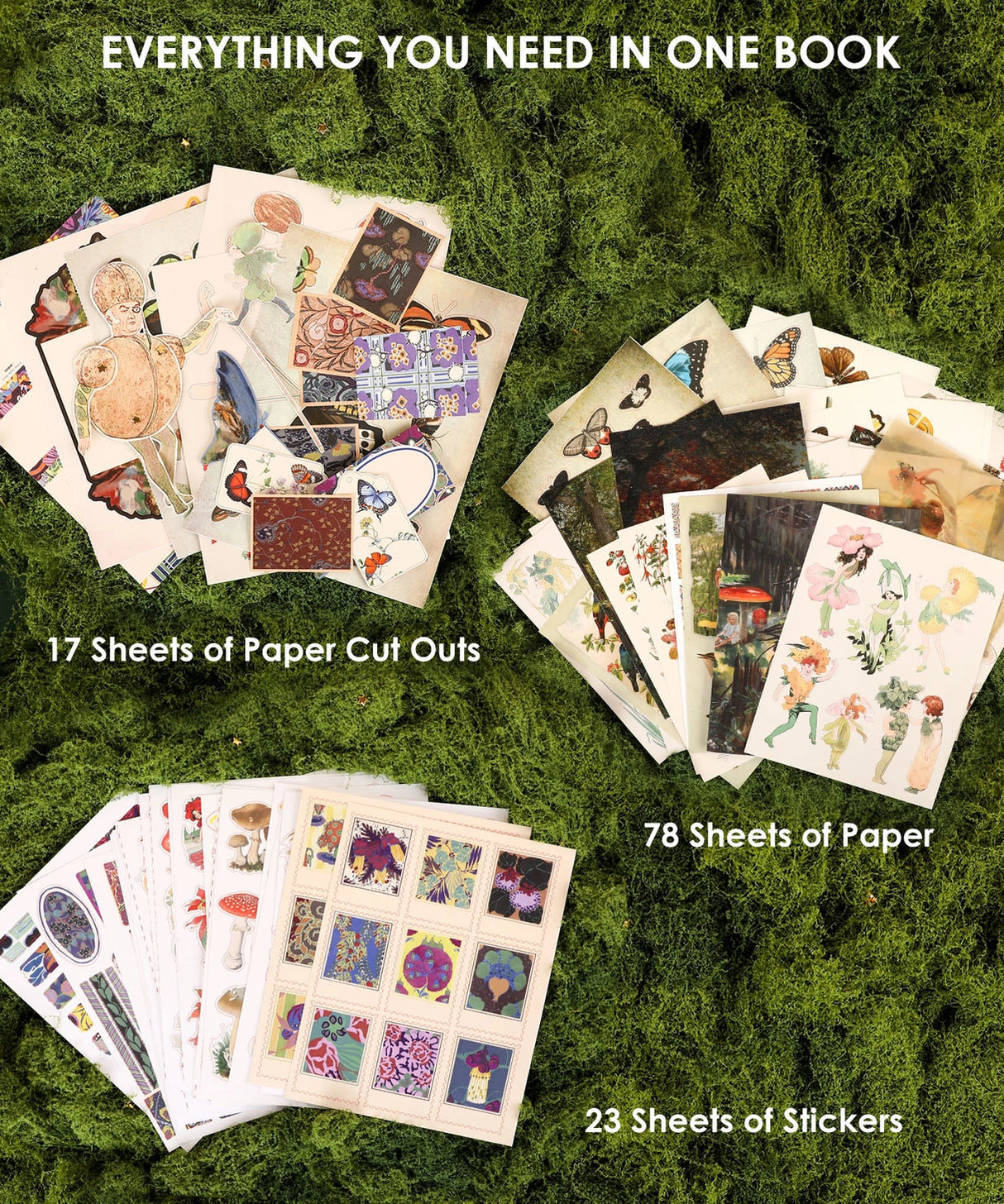 Immerse yourself in an artistic realm where nature and enchantment intertwine with this luxuriously thick collage book! Featuring curated artworks from 22 master artists across 200+ pages of diverse premium papers, we invite you on a captivating journey themed "The Botanical Muse" – unlocking infinite possibilities for art, journaling, and timeless creative delight!


We've divided this collage book into five captivating sections:
 * The Ethereal Gate 
 * The Flora's Tapestry 
 * Beneath the Boughs 
 * The 