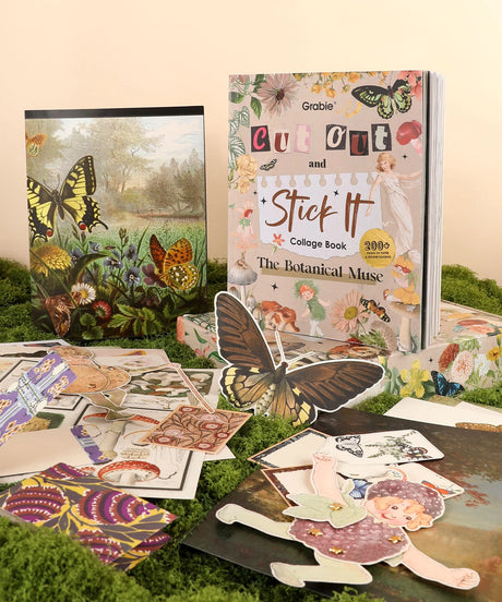 Immerse yourself in an artistic realm where nature and enchantment intertwine with this luxuriously thick collage book! Featuring curated artworks from 22 master artists across 200+ pages of diverse premium papers, we invite you on a captivating journey themed "The Botanical Muse" – unlocking infinite possibilities for art, journaling, and timeless creative delight!


We've divided this collage book into five captivating sections:
 * The Ethereal Gate 
 * The Flora's Tapestry 
 * Beneath the Boughs 
 * The 