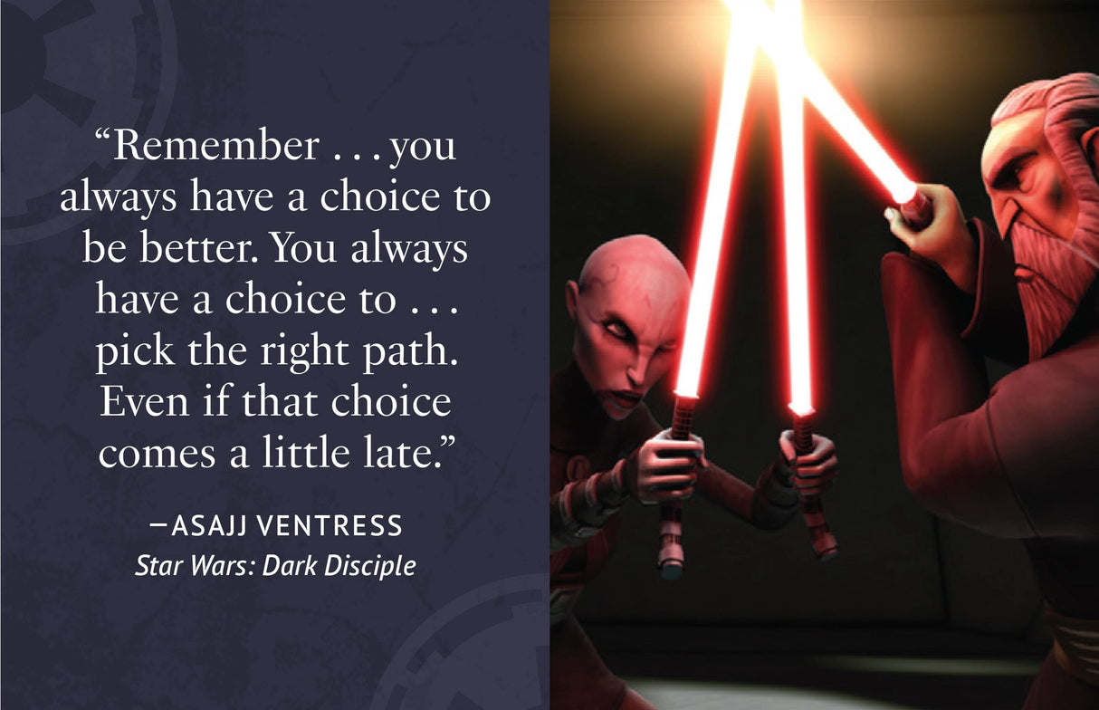 This book compiles the knowledge behind the most powerful disciples of the Dark Side from every era of Star Wars, from Darth Maul, to Emperor Palpatine, Darth Vader, Kylo Ren, and beyond. Packed with dazzling art, this collectible series of tiny books—the perfect gift for any Star Wars fan. 
· Hold Sith lore in the palm of your hand: A pocket-sized format makes this book the cutest addition to your Star Wars bookshelf. A cloth bookmark also lets you hang this tiny book as an ornament or keepsake. 
· The per